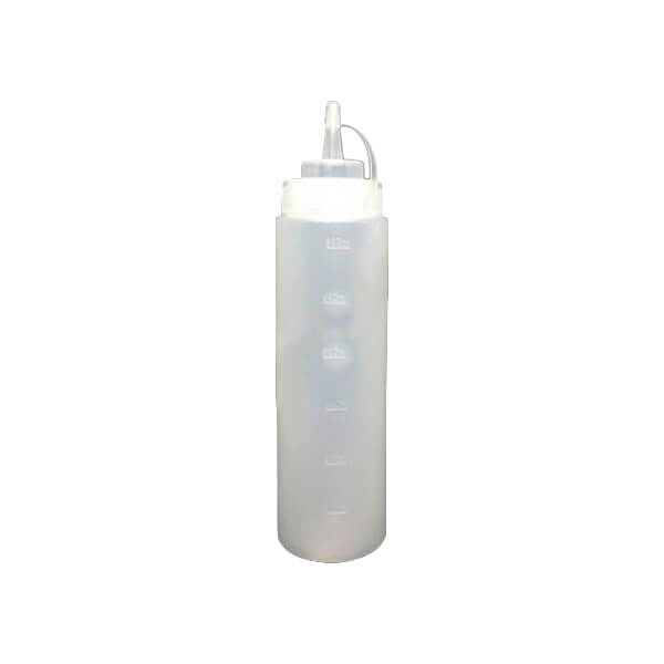 Бутылка пластиковая с носиком и колпачком 600мл-24oz с насечкой в мл | белая