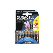 Батарейки DURAСELL TurboMax AAA алкалиновые 1.5V LR03 6шт+2 штуки в блистерной упаковке | Бельгия