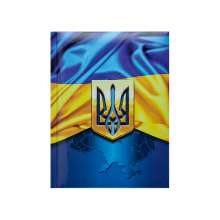 Записная книжка BuroMax UKRAINE А5 80 листов в клетку | твердая обложка, глянцевая ламинация с поролоном, тёмно- синяя