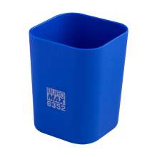 Стакан пластиковый для канцелярских принадлежностей BuroMax RUBBER TOUCH | синий