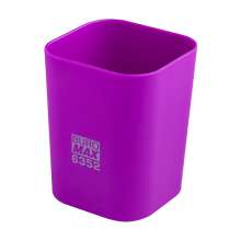 Стакан пластиковый для канцелярских принадлежностей BuroMax RUBBER TOUCH | фиолетовый