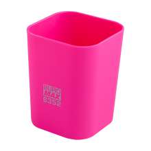 Стакан пластиковый для канцелярских принадлежностей BuroMax RUBBER TOUCH | розовый