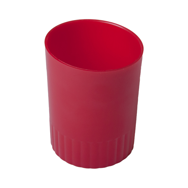 Стакан пластиковый для письменных принадлежностей BuroMax JOBMAX 70х90 мм | красный