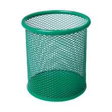 Металлическая подставка для ручек BuroMax круглая 80х80х97мм | зелёная