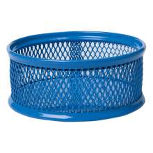 Металлическая подставка круглая BuroMax для скрепок | синяя