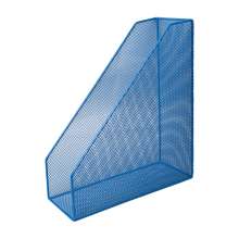 Лоток металлический для бумаг вертикальный BuroMax 100x220x300мм | синий
