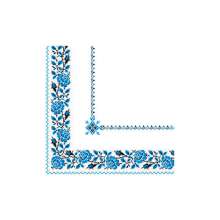 Салфетки Марго Украинский орнамент вышивка Цветы синяя 33х33см 50 штук