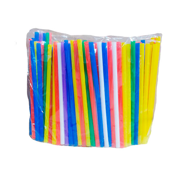 Трубочки для смузи коктейлей прямые разноцветные 19 см d=10 мм 100 штук