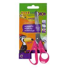 Ножницы детские ZiBi KIDS Line 152 мм с пластиковыми 3D-ручками розовые