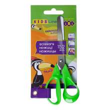 Ножницы детские ZiBi KIDS Line 152 мм с пластиковыми 3D-ручками салатовые
