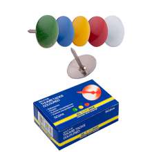 Кнопки разноцветные Buromax JOBMAX, 50 штук в картонной коробке