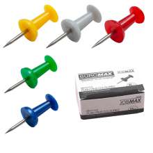 Кнопки-гвоздики цветные Buromax JOBMAX, 25 штук в картонной коробке