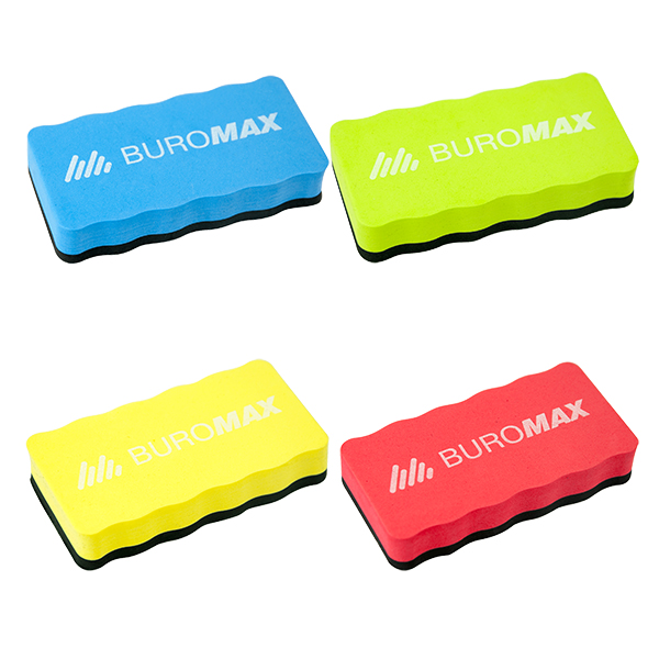 Губка BuroMax для сухостираемых досок с магнитом | цвета в ассортименте