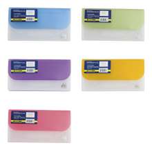 Папка-конверт BuroMax TRAVEL на липучке DL 4 отделения, матовый полупрозрачный пластик, цвета в асортименте