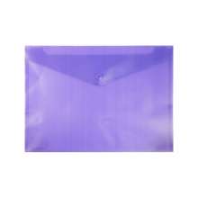 Папка-конверт на кнопке А4 BuroMax матовый полупрозрачный пластик, фиолетовая