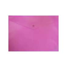 Папка-конверт на кнопке А4 BuroMax матовый полупрозрачный пластик, розовая