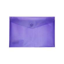 Папка-конверт на кнопке А5 BuroMax матовый полупрозрачный пластик, фиолетовая