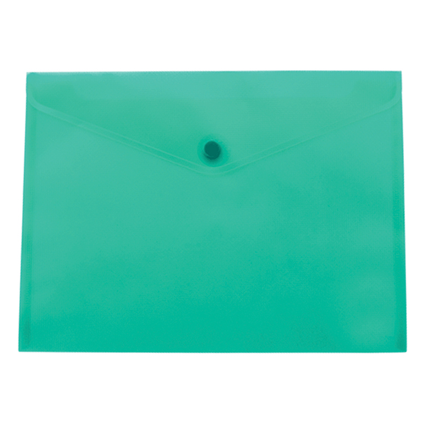 Папка-конверт на кнопке А5 BuroMax глянцевая, бирюзовый