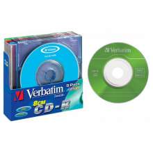 Диск mini CD-R Verbatim Colour 8см 24x 210Mb slimCase