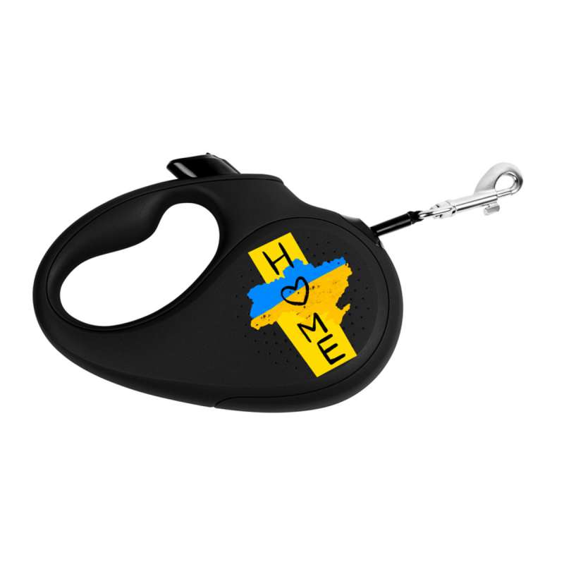 Повідець-рулетка для собак WAUDOG R-leash, малюнок "Дім", M, до 25 кг, 5 м, світловідбиваюча стрічка чорний Повідець-рулетка для собак WAUDOG R-leash, малюнок "Дім", M, до 25 кг, 5 м, світловідбиваюча стрічка чорний
