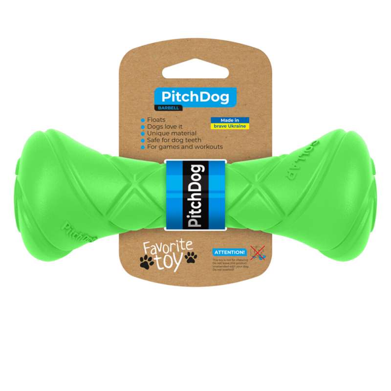 Ігрова гантель для апортировки PitchDog, довжина 19 см, діаметр 7 см салатовий Ігрова гантель для апортировки PitchDog, довжина 19 см, діаметр 7 см салатовий