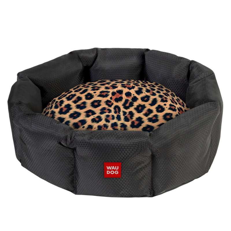 Лежанка для собак WAUDOG Relax, малюнок "Леопард", S, Ш 34 см, Д 45 см, В 17 см
