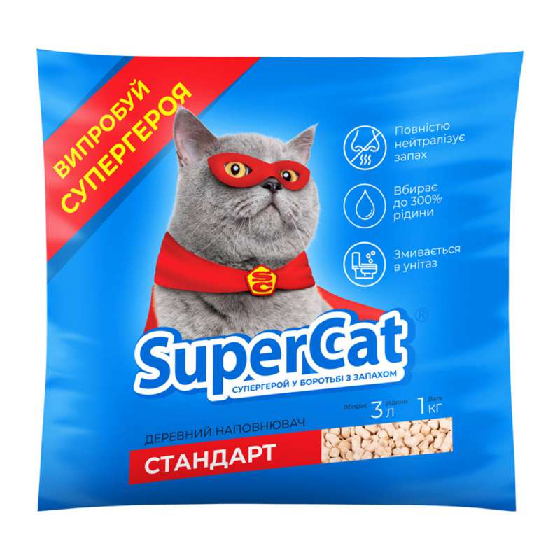 Наповнювач SuperCat стандарт, 1кг (синій) Наповнювач SuperCat стандарт, 1кг (синій)