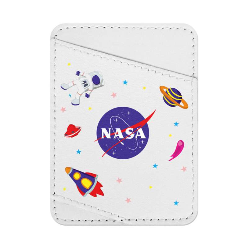 Холдер для карток WAUDOG Design з малюнком "NASA", преміум шкіра (ширина 70мм, довжина 95мм) білий Холдер для карток WAUDOG Design з малюнком "NASA", преміум шкіра (ширина 70мм, довжина 95мм) білий