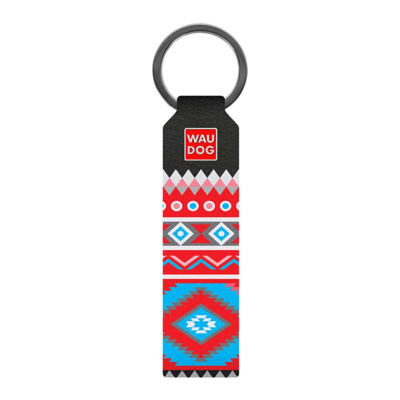 Брелок WAUDOG Design з малюнком "Етно", преміум шкіра (ширина 20 мм, довжина 95 мм) чорний