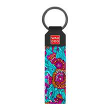 Брелок WAUDOG Design з малюнком "Літо", преміум шкіра (ширина 20мм, довжина 95мм) чорний