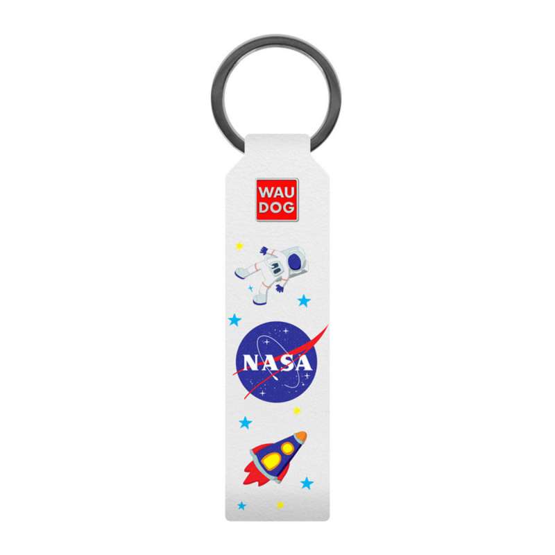 Брелок WAUDOG Design з малюнком "NASA", преміум шкіра (ширина 20мм, довжина 95мм) білий Брелок WAUDOG Design з малюнком "NASA", преміум шкіра (ширина 20мм, довжина 95мм) білий