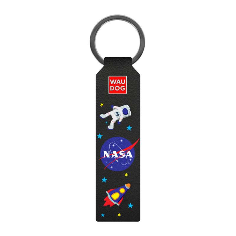 Брелок WAUDOG Design з малюнком "NASA", преміум шкіра (ширина 20мм, довжина 95мм) чорний Брелок WAUDOG Design з малюнком "NASA", преміум шкіра (ширина 20мм, довжина 95мм) чорний