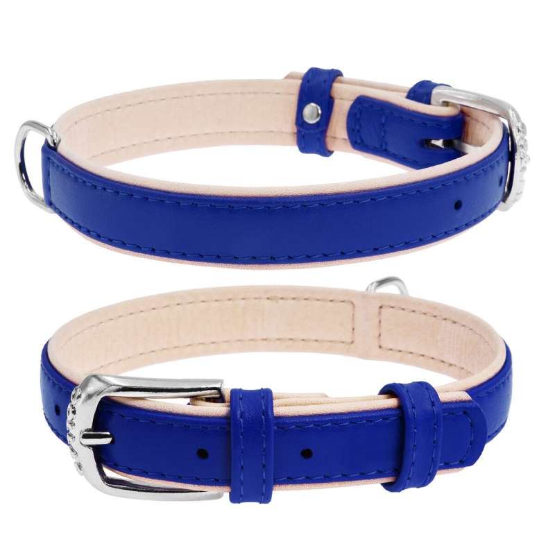 Нашийник "CoLLaR brilliance" без прикрас (ширина 20мм, довжина 30-39см) синій