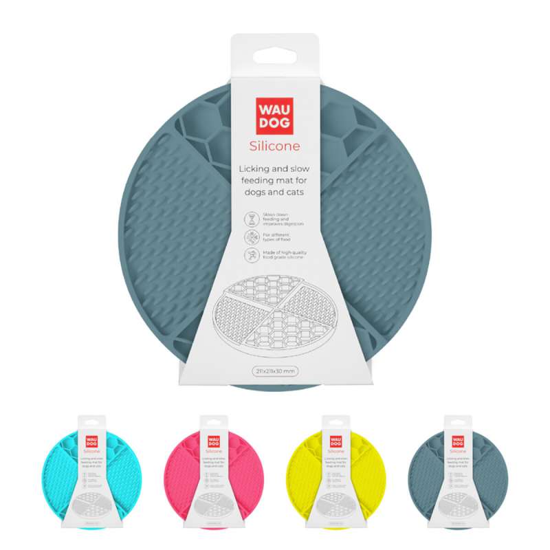Килимок для злизування і повільного харчування WAUDOG Silicone, 211х211х30 мм, сірий Килимок для злизування і повільного харчування WAUDOG Silicone, 211х211х30 мм, сірий