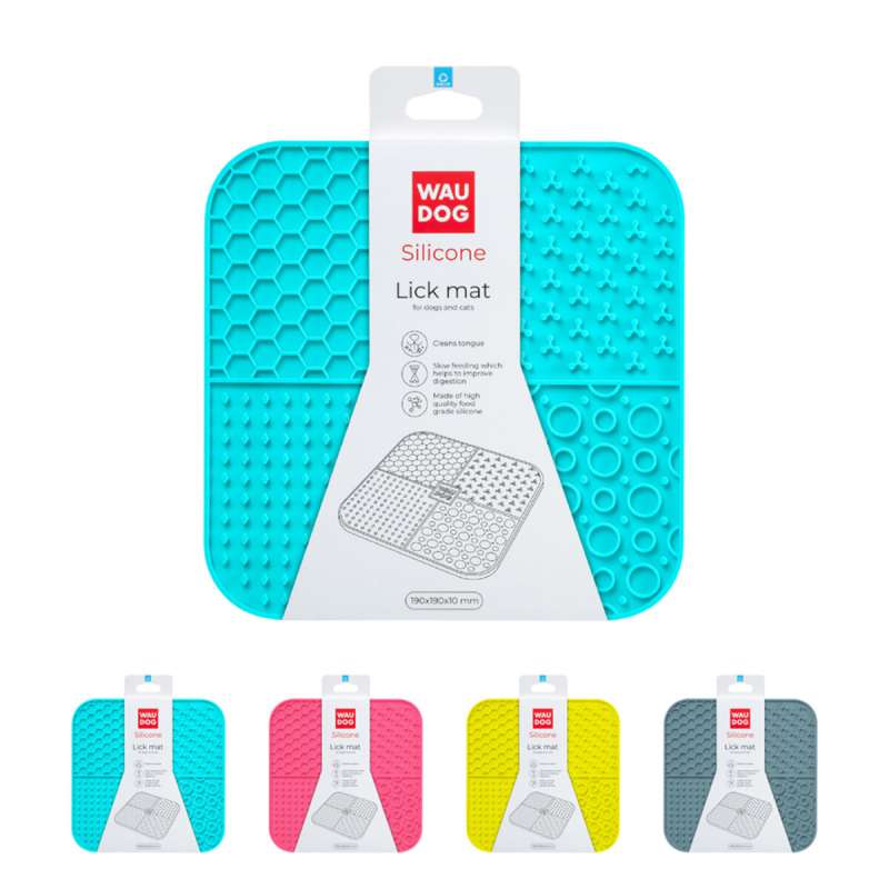 Килимок для злизування WAUDOG Silicone, 190х190х10 мм, блакитний Килимок для злизування WAUDOG Silicone, 190х190х10 мм, блакитний