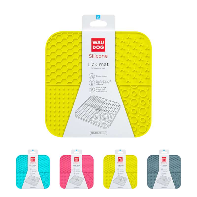 Килимок для злизування WAUDOG Silicone, 190х190х10 мм, жовтий Килимок для злизування WAUDOG Silicone, 190х190х10 мм, жовтий