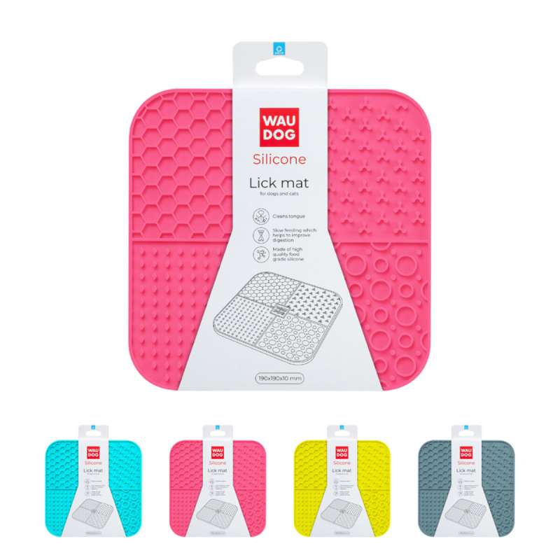 Килимок для злизування WAUDOG Silicone, 190х190х10 мм, рожевий Килимок для злизування WAUDOG Silicone, 190х190х10 мм, рожевий