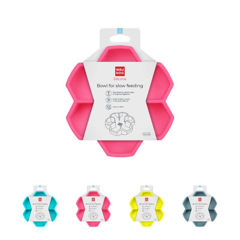 Миска для повільного харчування WAUDOG Silicone, 450 мл, рожевий Миска для повільного харчування WAUDOG Silicone, 450 мл, рожевий