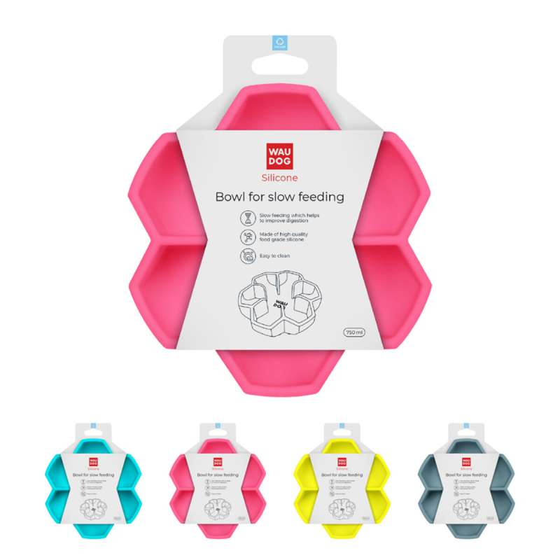 Миска для повільного харчування WAUDOG Silicone, 750 мл, рожевий Миска для повільного харчування WAUDOG Silicone, 750 мл, рожевий