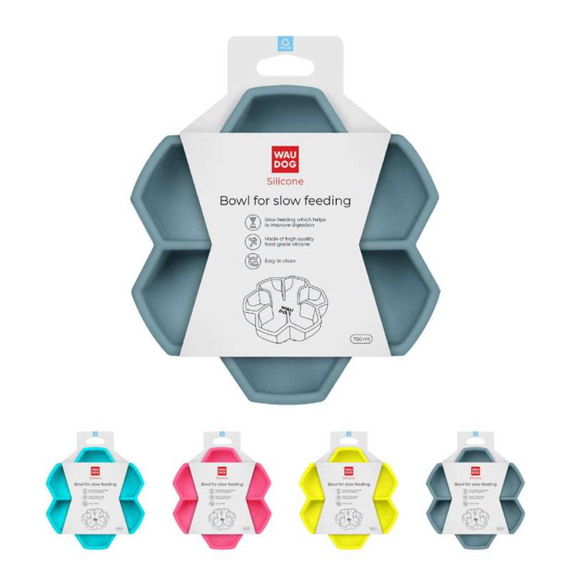Миска для повільного харчування WAUDOG Silicone, 750 мл, сірий Миска для повільного харчування WAUDOG Silicone, 750 мл, сірий