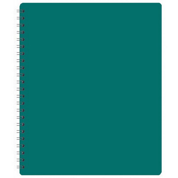 Тетрадь на пружине CLASSIC  А4, 80 листов, клетка, зелёный. Пластиковая обкложка BUROMAX