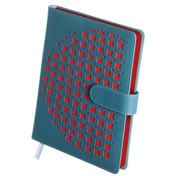 Дневник недатированый ELEKTRA Buromax. Фотмат А5, 320 листов. Голубой с красным