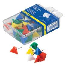 Кнопки-гвоздики цветные Buromax (пирамида). В упаковке 50 штук. Пластиковый контейнер