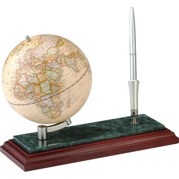 Глобус на подставке из натурального дерева и мрамора с ручкой Bestar 0913WDM | Красное дерево