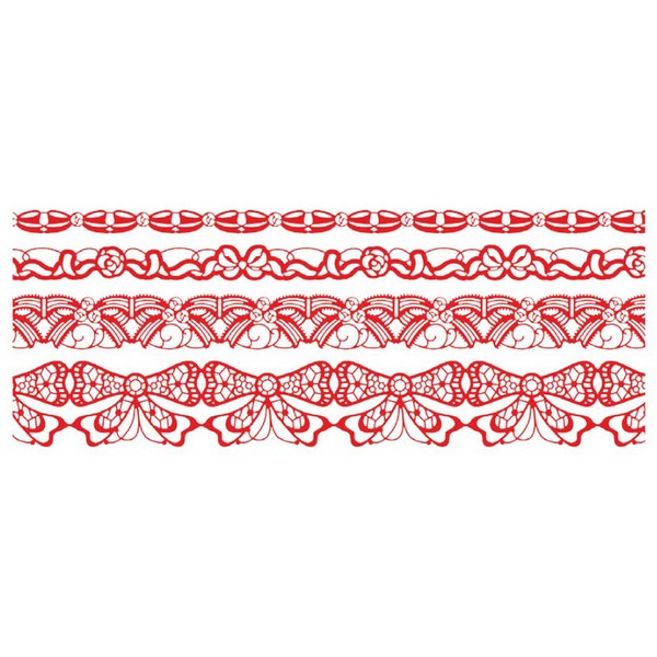Лента самоклеящаяся Lace Bow 4*50см ZiBi | красная с блёстками