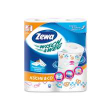 Полотенца бумажные ZEWA Wisch & Weg 2 слойные белые 2 рулона целлюлозные с рисунком