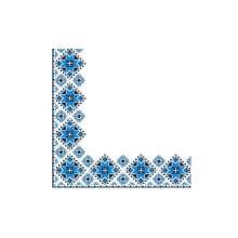 Салфетки Марго синий орнамент-вышиванка 24х24 3 слойные 20 штук в упаковке