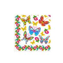 Салфетки Марго Цветные бабочки 33х33 20 штук в упаковке