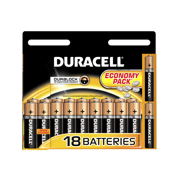 Батарейки DURAСELL Basic AA алкалиновые 1.5V LR6 18 штук в упаковке | Бельгия