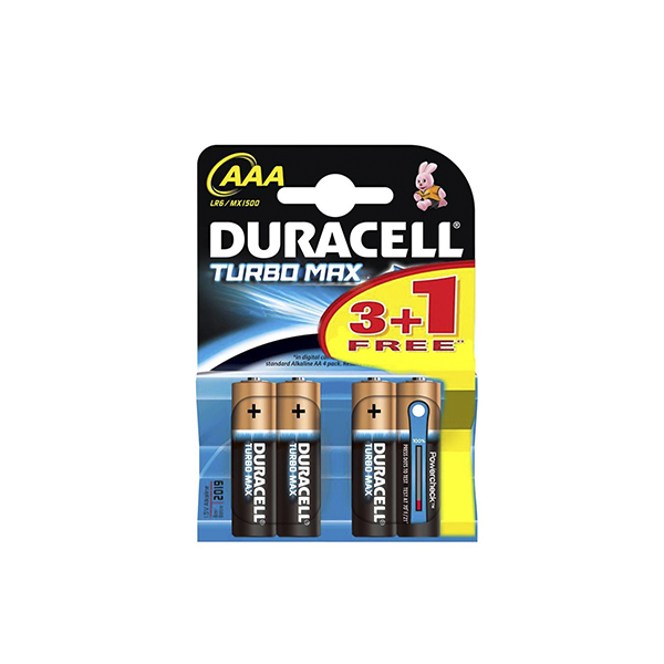 Батарейки DURAСELL TurboMax AAA алкалиновые 1.5V LR03 3шт+1 штука в  блистерной упаковке | Бельгия
